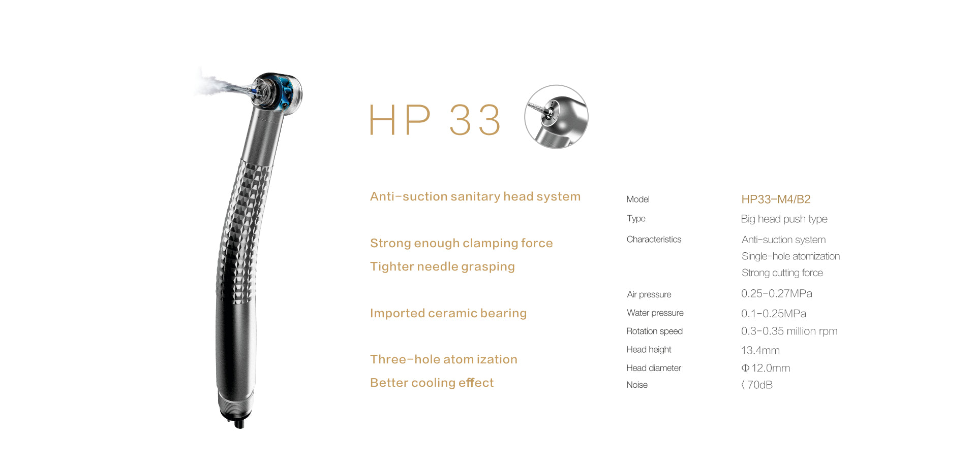 High speed turbine handpiece