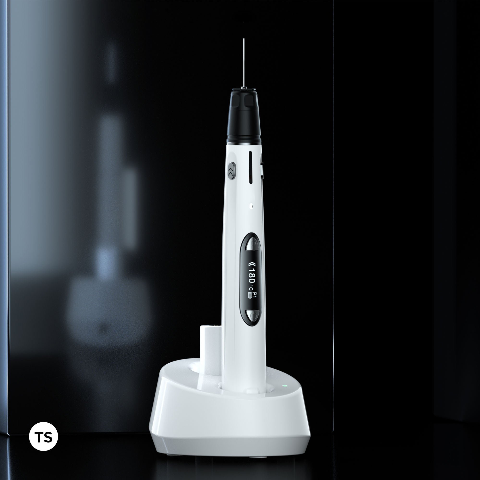 Obturation injection needle with adjustable flow and temperature controls designed by Woodpecker